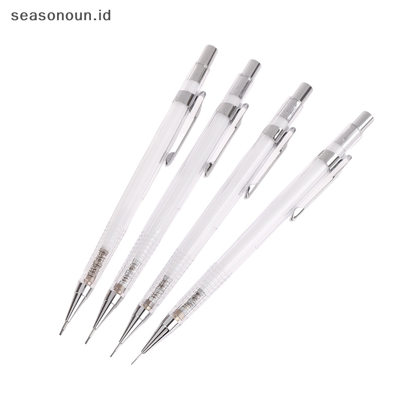 Seasonoun Pensil Mekanik Transparan Sederhana 0.3 0.5 0.7 0.9mm Pensil Otomatis Memimpin Isi Ulang Art Paing Wrig Perlengkapan Alat Tulis.