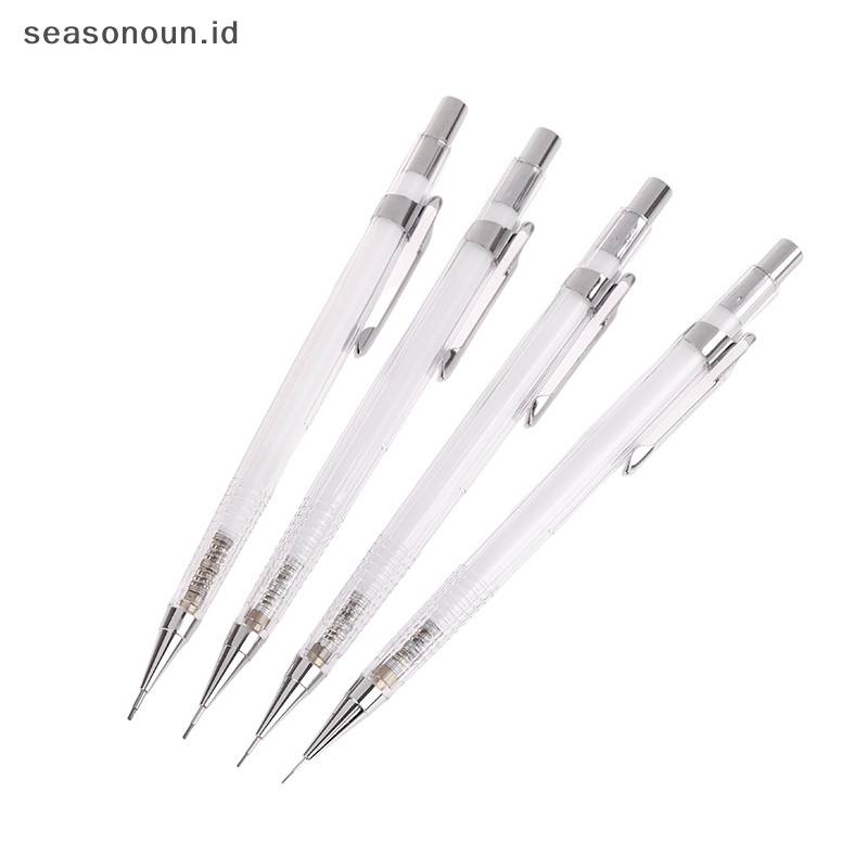 Seasonoun Pensil Mekanik Transparan Sederhana 0.3 0.5 0.7 0.9mm Pensil Otomatis Memimpin Isi Ulang Art Paing Wrig Perlengkapan Alat Tulis.