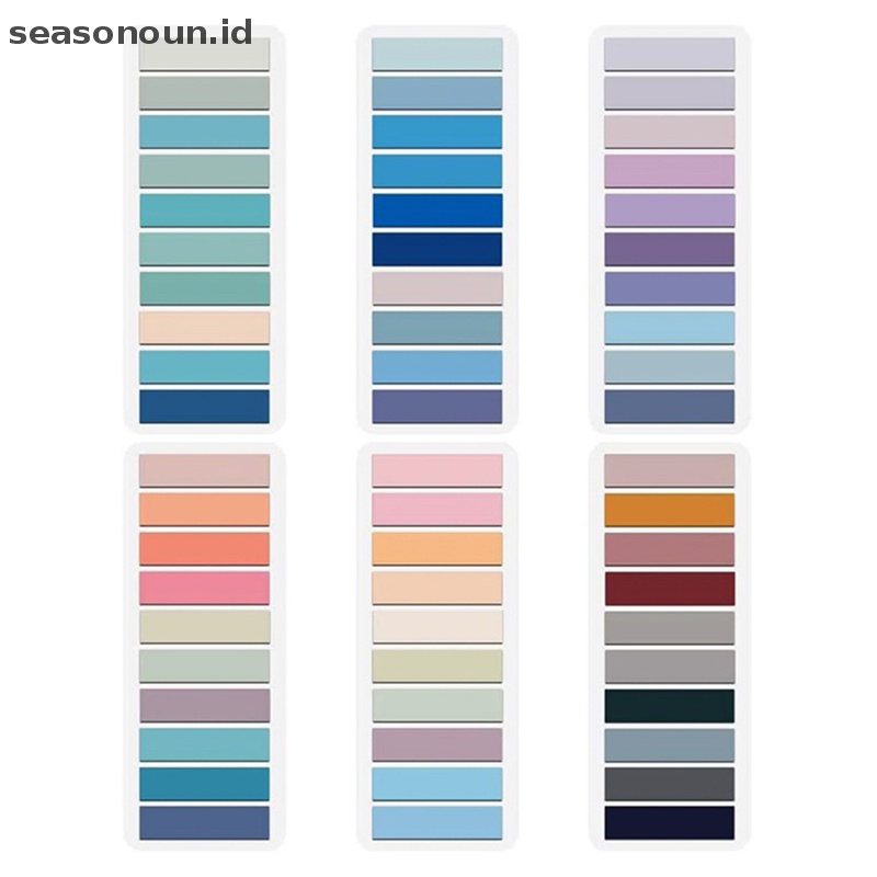 Seasonoun 60pcs Tahan Air Loose-leaf Label Sticky Notes Indeks Bendera Tab Strip Sekolah Kantor DIY Perlengkapan Alat Tulis.