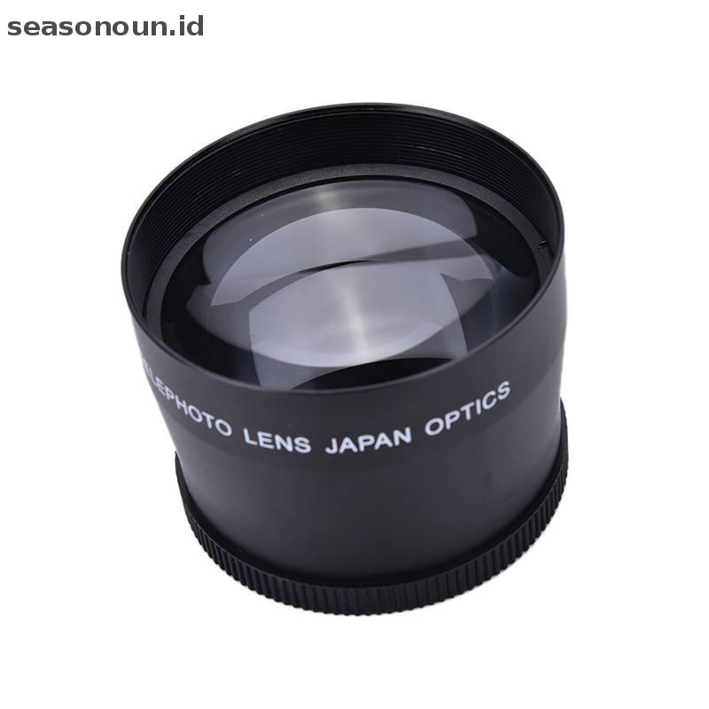 Lensa Tele Profesional Seasonoun 58mm 2.0X+kain Pembersih Untuk Canon Nikon Sony Pentax.