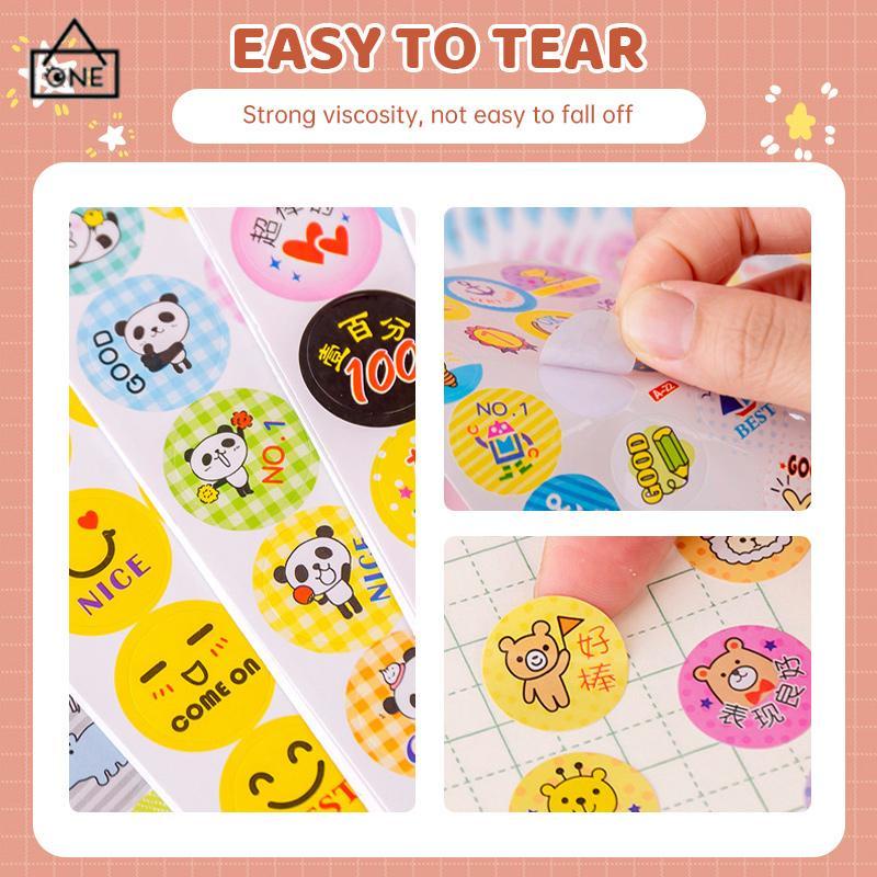 COD❤️Cartoon Reward Stickers Animals Praise Label Stationery Sticker Mother Teacher Award Classic Toys School Supplies Kids Photo Album Decor-A.one