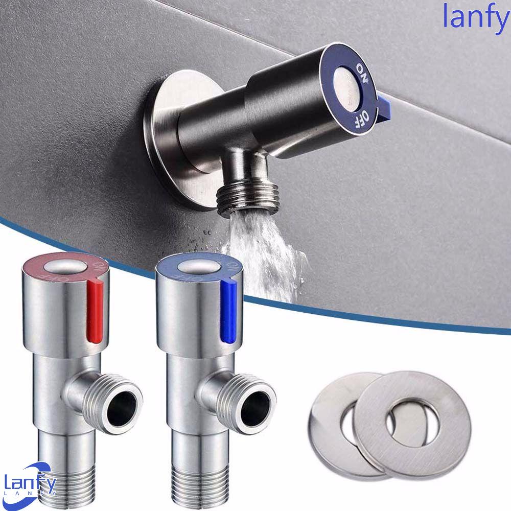 Lanfy Angle Stop Valve Air Stainless Steel Untuk Kamar Mandi Dapur Toilet Wastafel Basin Faucet Valve