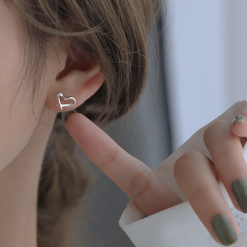 Anting Tusuk Wanita Minimalis Silver Unik Dan Stylish