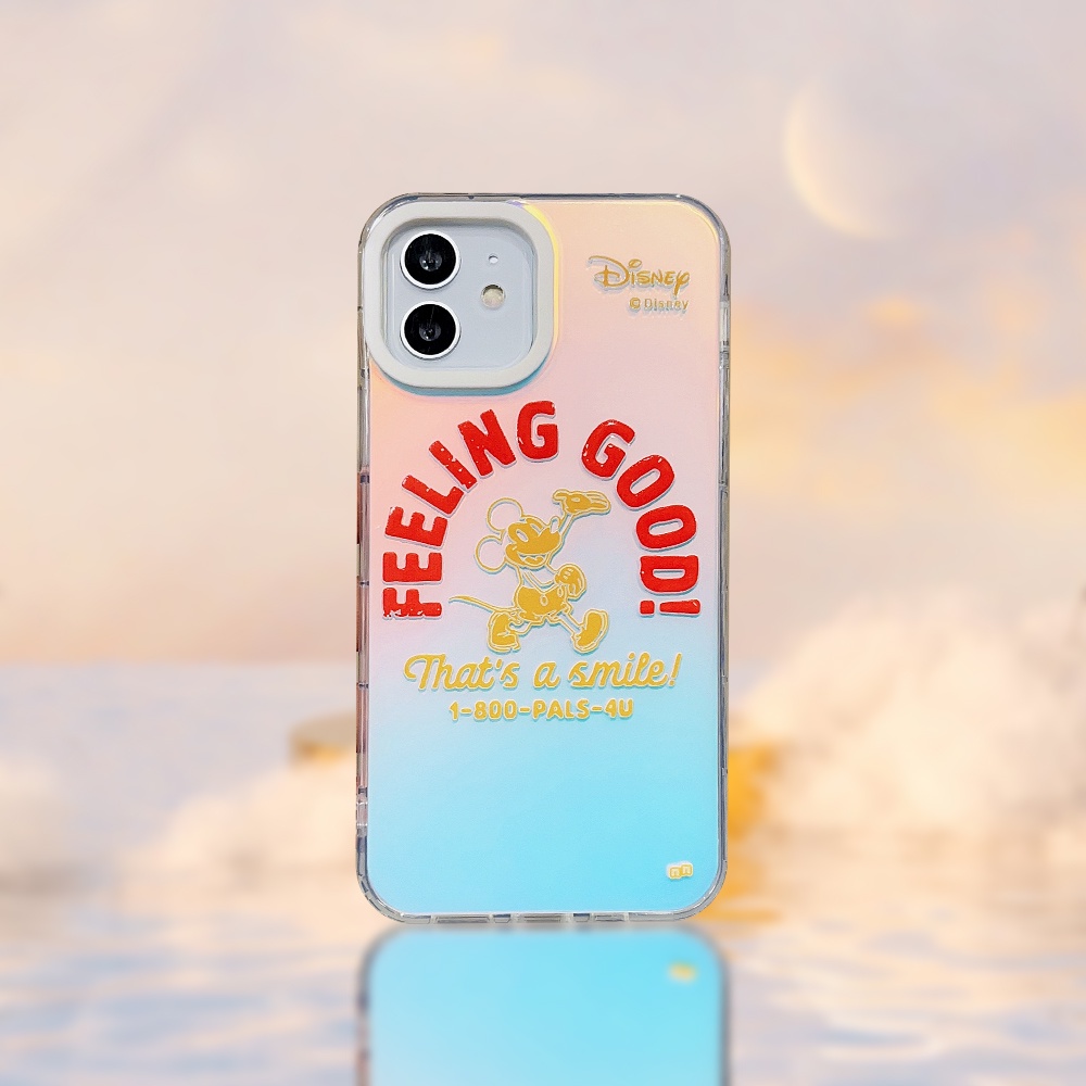 Compatible For IPhone 14 13 12 11 Pro Max X XR Xs Max 8 7 Plus SE 2020 Kompatibel Untuk Kartun Mouse Dog IMD Laser Gradiasi Ponsel Case TPU Lembut Shockproof Cover Pelindung