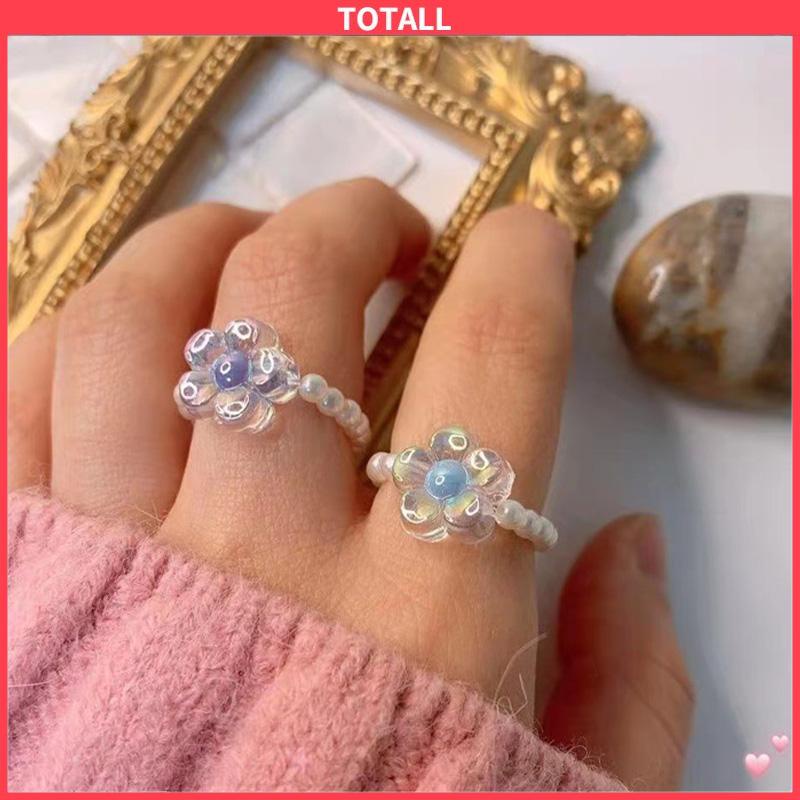 COD Cincin Wanita Mutiara Pasangan Jari Telunjuk Kepribadian Serbaguna Untuk Ring Fashion-Totall