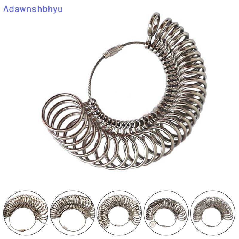 Adhyu Metal Finger Ring Gauge Sizer Membuat Perhiasan Ukuran Alat Ukur Set US EU Pria Finger Ring Sizes Gauge Set Metal Finger Measure Sizing Ukur ID