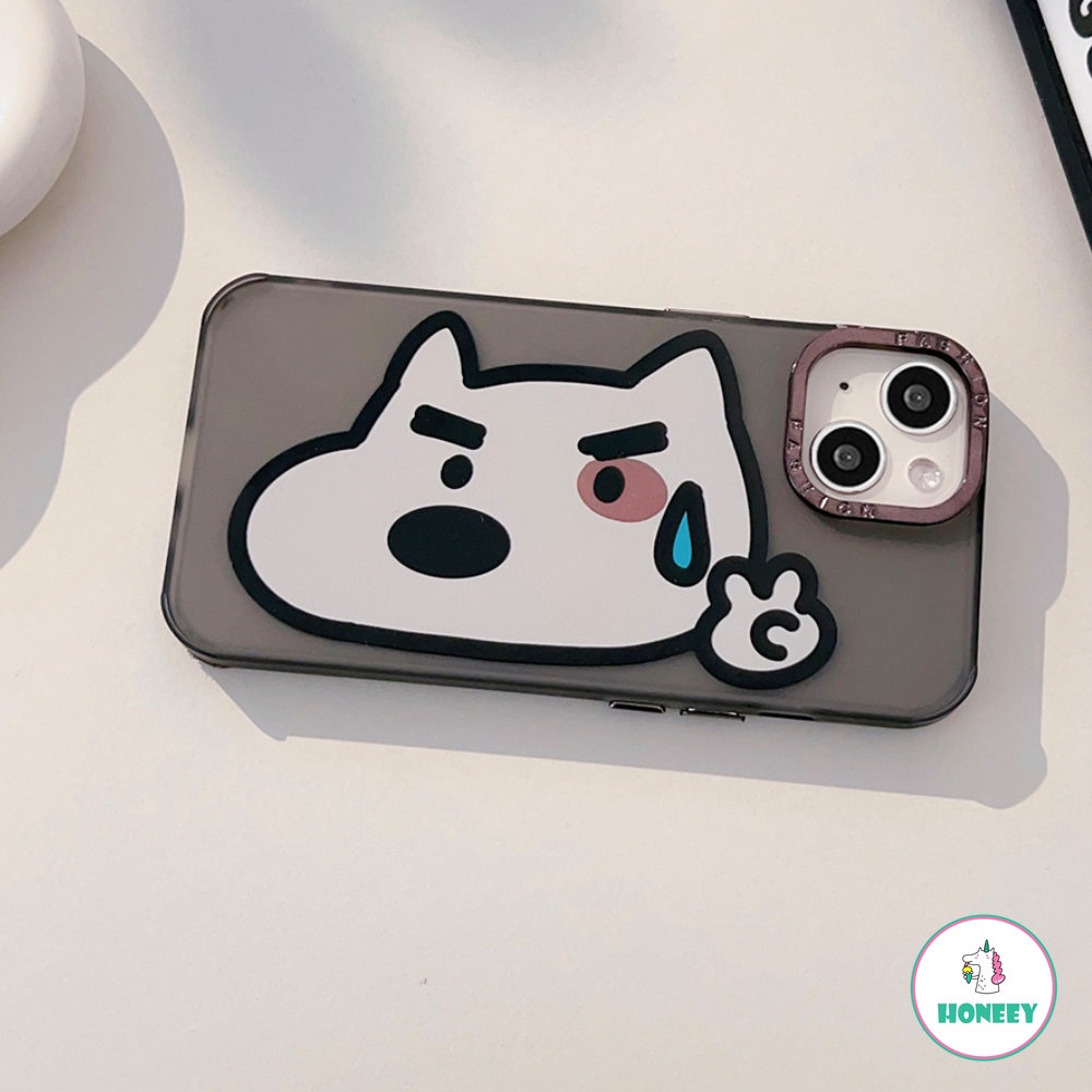 IPHONE Case Lensa Berlapis Fashion Kompatibel Untuk Apple14 Untuk Iphone11 13 12 Pro Max XR Xs7 8 Plus Cute Sweaty Dog Soft TPU Phone Cover