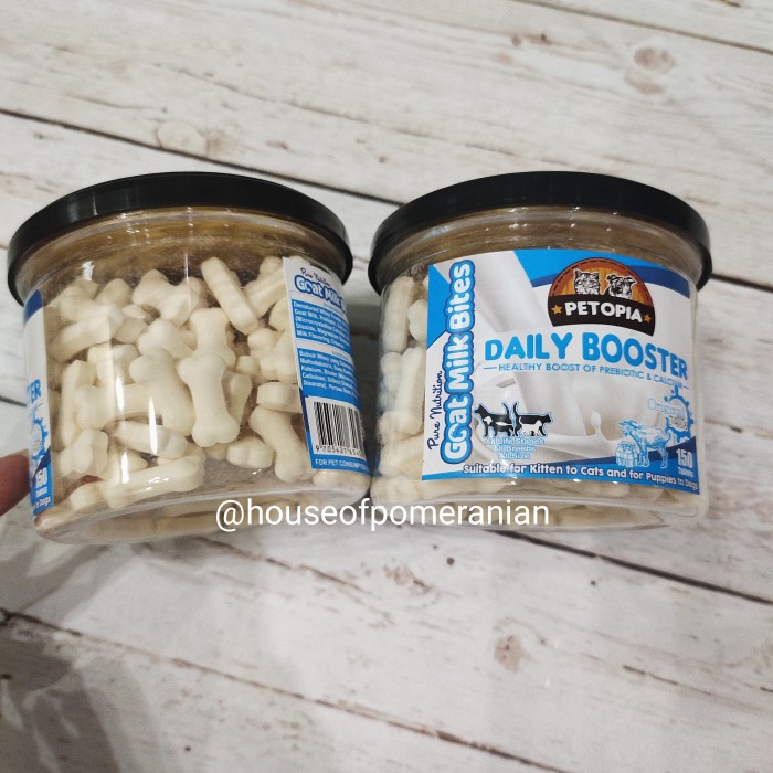 PETOPIA DAILY BOOSTER goat milk bites snack vitamin dog cat suplemen