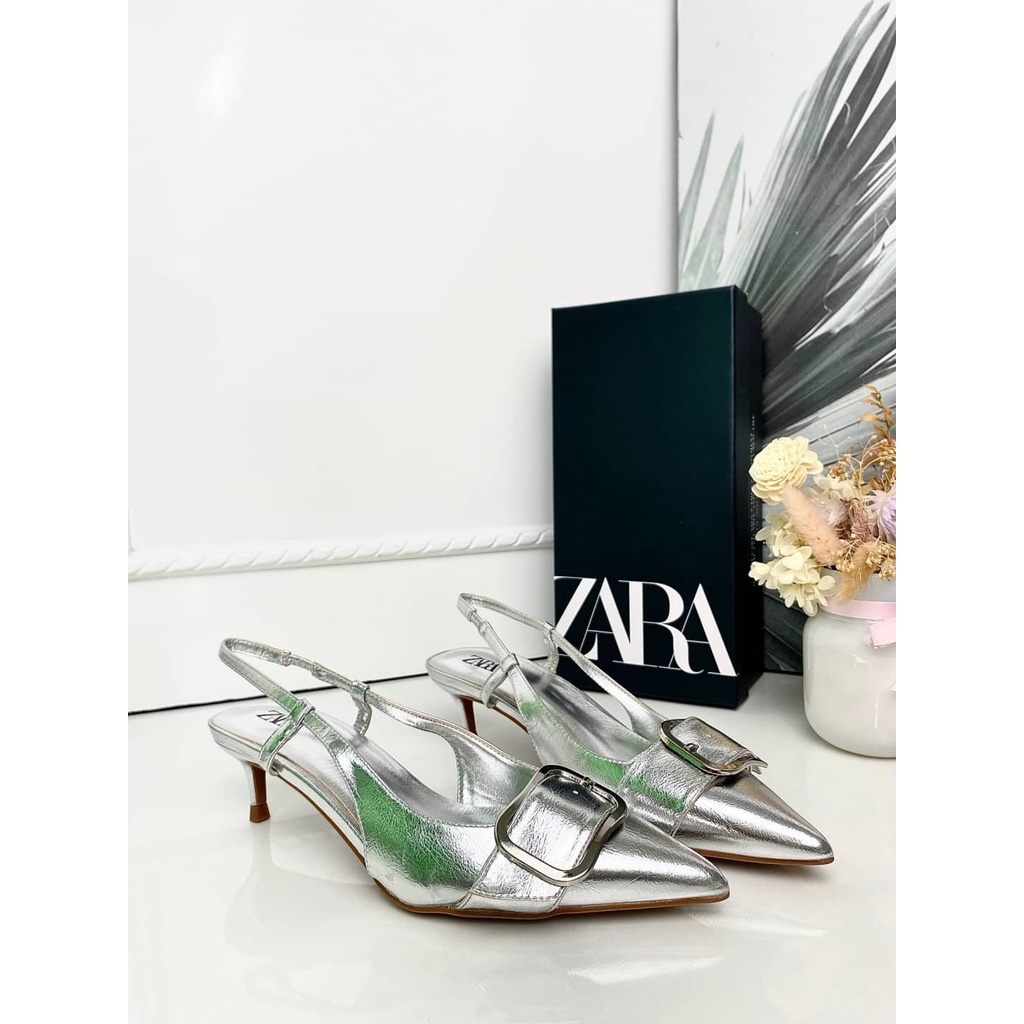 SEPATU WANITA HIGH HEELS ZS526 SILVER PREMIUM IMPORT