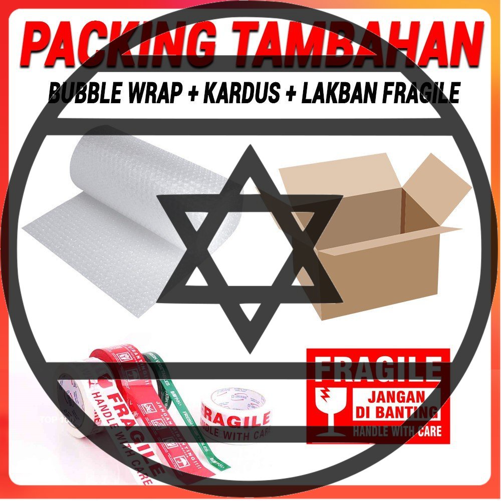 

FREE! SR12 Packing Tambahan Bubble Wrap, Kardus & Lakban Fragile