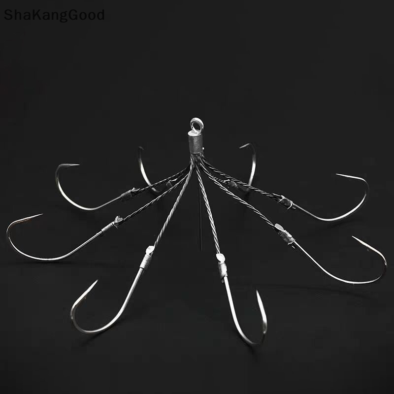 Pengait Pancing Selip 6cakar Baja Karbon Tinggi Kait Treble Fishhook Pancing Super Tajam Grappling Hook Alat Pancing Tackle Fishhook SKK