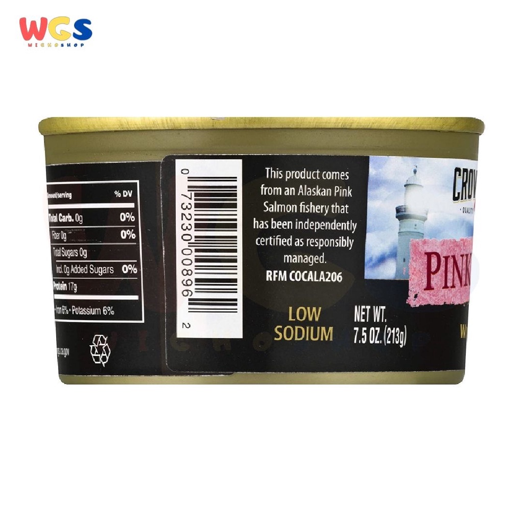 Crown Prince Natural Pink Salmon Wild Caught Non GMO 7.5oz 213g