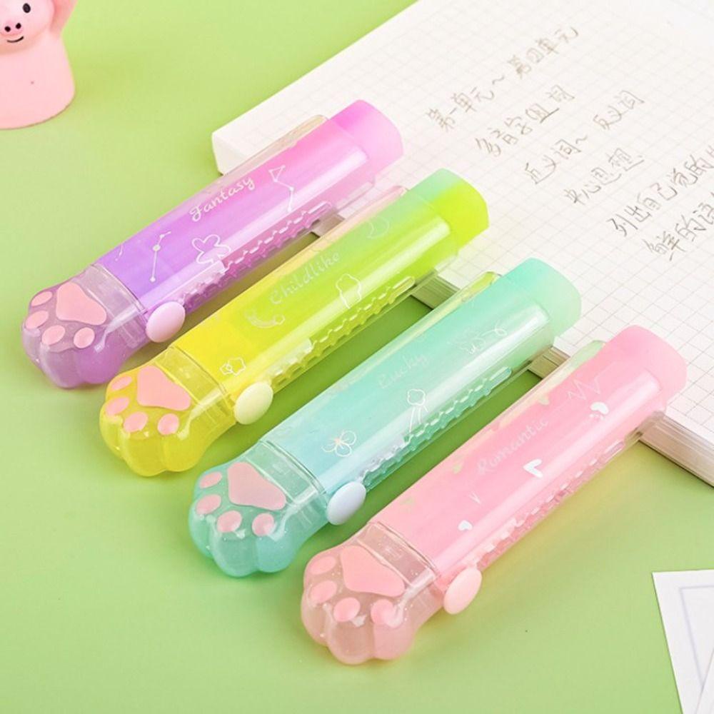 Agustina Push Pull Eraser Tanpa Debu Kawaii Traceless Siswa Alat Tulis Sekolah Kantor Alat Menyeka Cakar Kucing Jelly Eraser