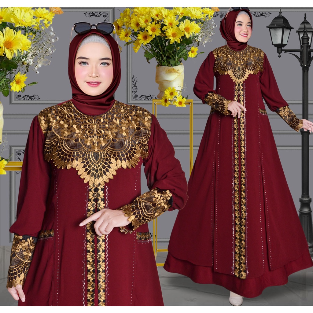 Abiyyuco TA9026 | Gamis Abaya Turkey Terbaru 2023 Turki Hitam Elegan Pakaian Umrah Putih Turky Warna Warni Mewah