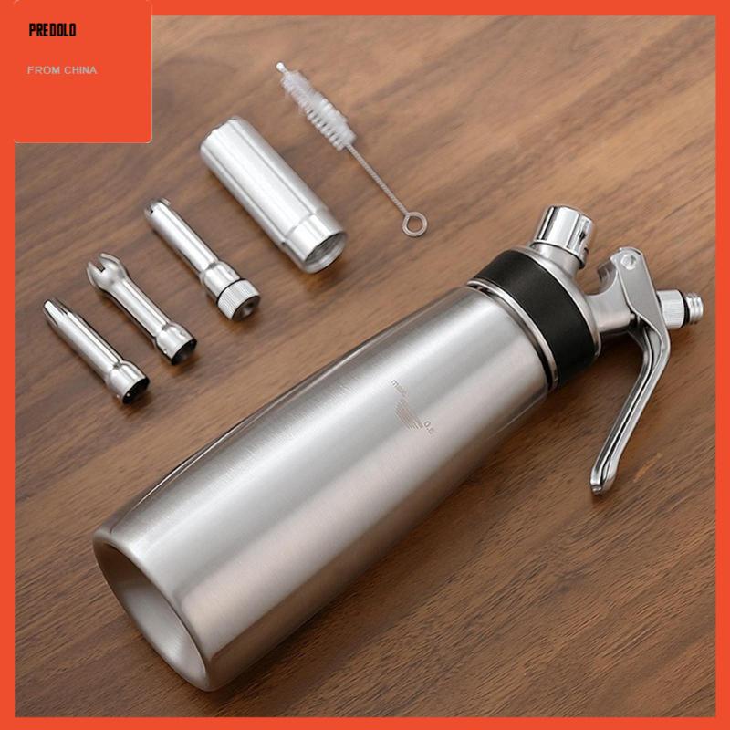 [Predolo] Whipped Cream Dispenser Pembuat Krim Bahan Stainless Steel Untuk Dessert Gourmet Kue