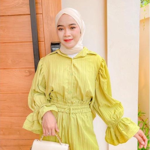 BEFAST - ZNF OOTD WANITA ONESET NAYA / Set Atasan Dan Celana Salsa Wanita / Setelan Wanita Keluaran Terbaru / Pakaian Casual Wanita Remaja / Outfit Daily Wanita Hijab Kerja / Oneset Polos Formal / Set Atasan Lengan Panajng+Celana Panjang