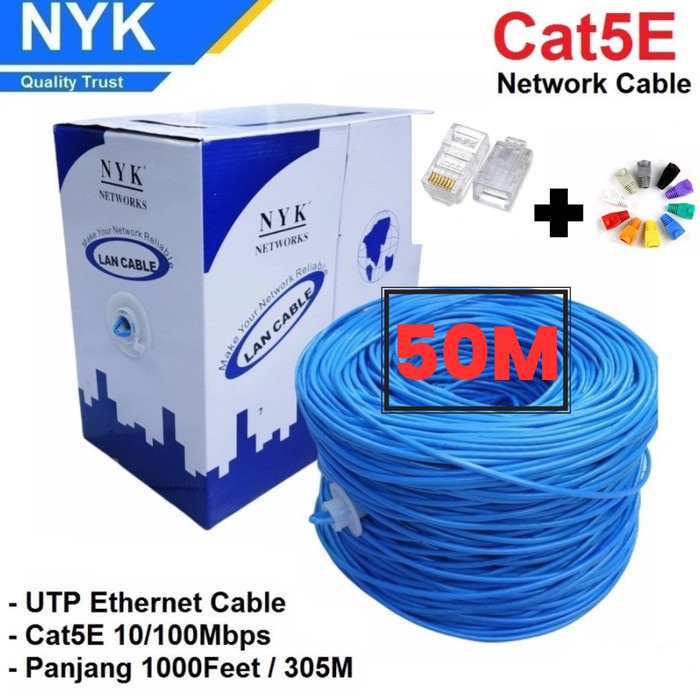 LAN Kabel UTP LAN cat 5 NYK meteran 50 meter