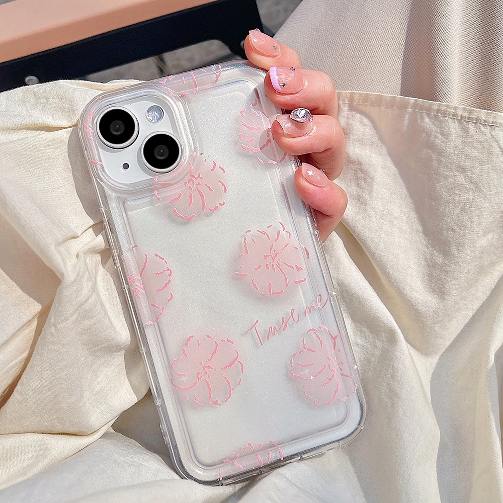 Air Puffer IPhone Case Kompatibel Untuk IPhone 11dream Pink Booming Bunga 14 Pro Max13 Pro Max12 IPhone X XS XR 7 8 Plus Ultra Hybrid Lembut TPU Back Phone Cover