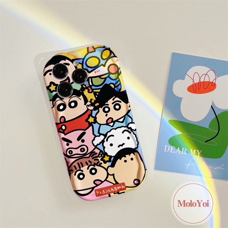 Kartun Toy Story 3D Wavy Curved Edge Phone Case Kompatibel Untuk IPhone XR XS X Max11 12 14 13 Pro 6s 6 8 7 Plus SE 2020 Kartun Lucu Crayon Xiaoxin Soft Cover