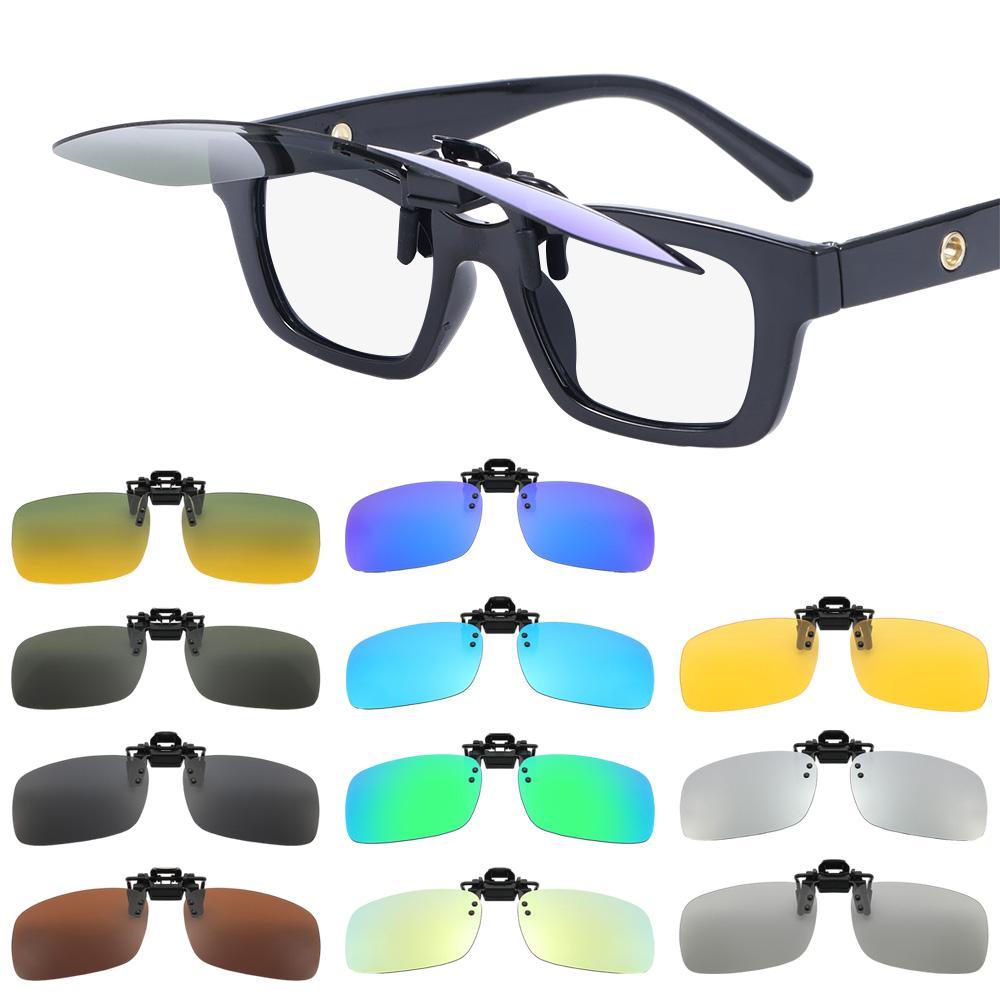 Lily Clip-on Kacamata UV400 Tanpa Bingkai Flip Up Eyewear Driving Glasses