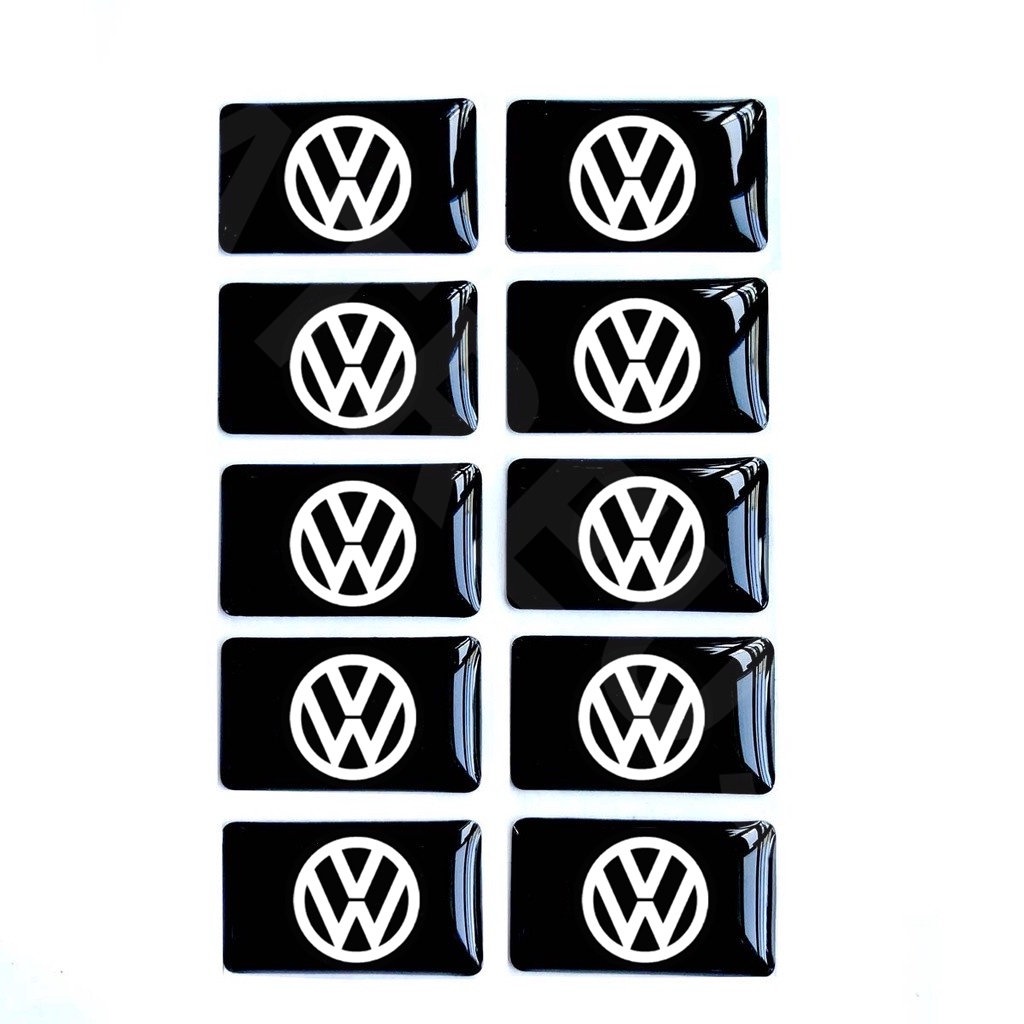 10pcs 3D Stiker Mobil Setir Pintu Jendela Saklar Tombol Lencana Dekorasi Aksesoris Mobil Untuk Volkswagen VW Polo Volkswagen Golf mk3 mk6 mk7 Scirocco Kumbang Passat B5 B6 B7 C