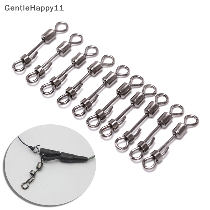 Gentlehappy 10pcs Steel Quick Lock Swivels Interlock Snap Fishing Lure Tackles Carp Fishing id