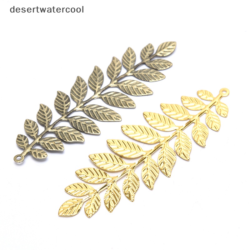 Deid 10Pcs/set Konektor Lilit Kerawang Daun Vintage Bahan Metal DIY Craft Membuat Perhiasan Martijn