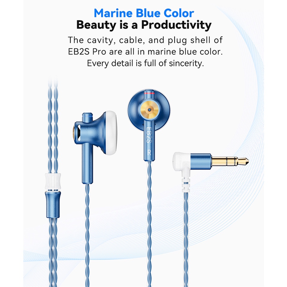 Nicehck EB2S PRO 3.5/4.4mm Plug Flat-Head Earbud HIFI Wired Earphone 15.4mm LCP Diafragma Headset Vokal Musik Dinamik