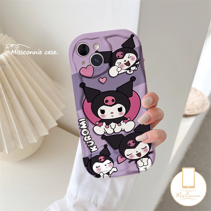 Pasangan Case Untuk Redmi Note9 10 8 12 11s 10S 11 10Pro Max Redmi 9A A1 9 10C A2 10 10A 9T 9C NFC POCO M3 Kartun Kuromi Cute Strawberry Bear Manyo 3D Wavy Curved Edge Glossy Cover