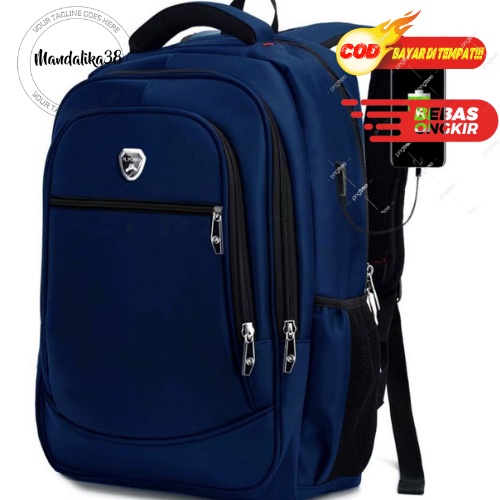 POLO GIVES - Ransel Kerja POLO Original Import 18 Inch + Free Kabel USB + Raincover #POLO_ORIGINAL T