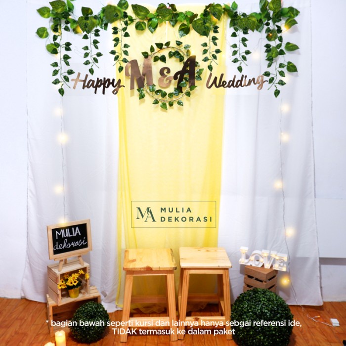 SALE Paket Dekorasi Tunangan Backdrop Nikahan PhotoBooth DIY Aqiqah Mulia G - Kuning Termurah