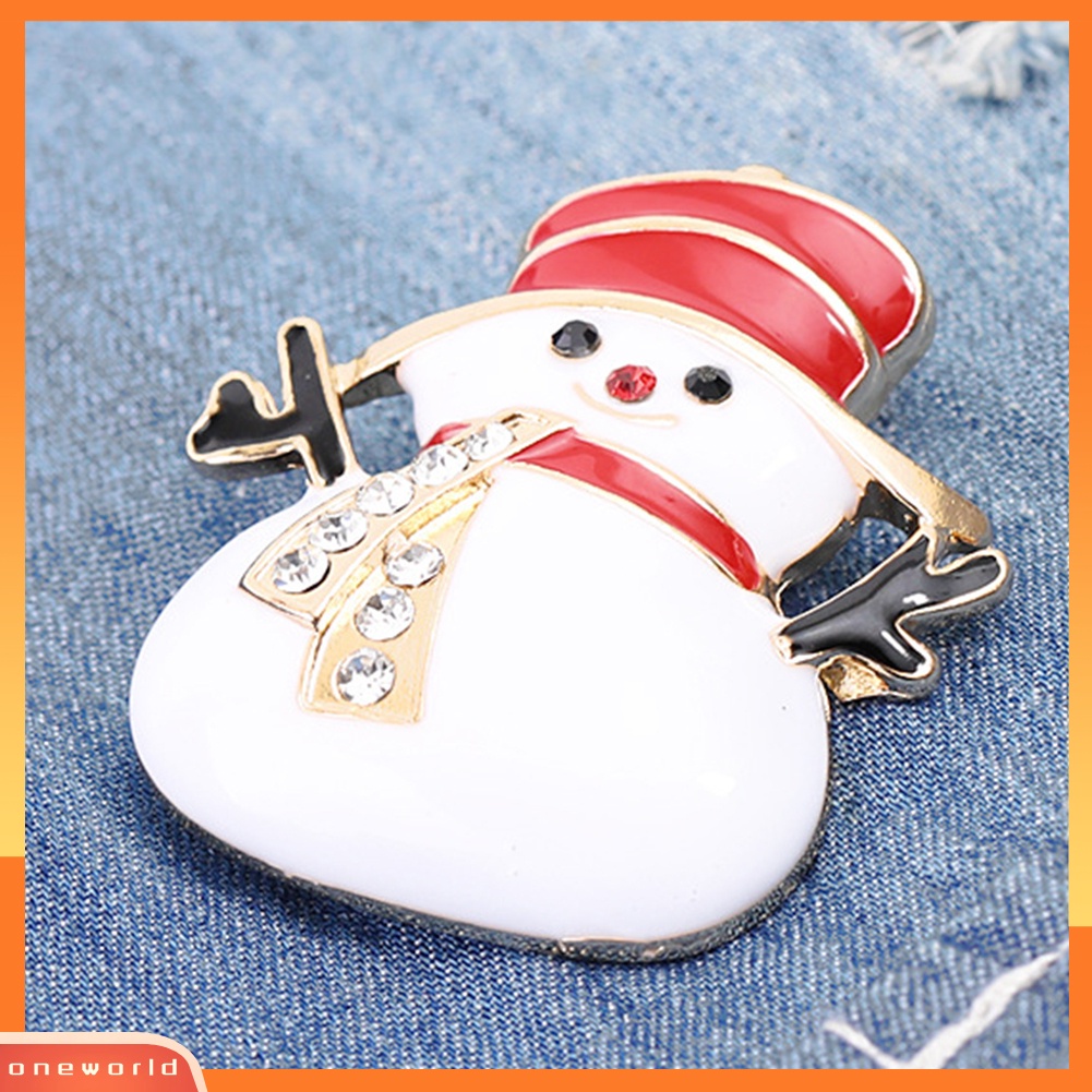 [ONE] Indah Natal Stocking Bell Snowman Xmas Pohon Alloy Bros Pin Perhiasan Hadiah