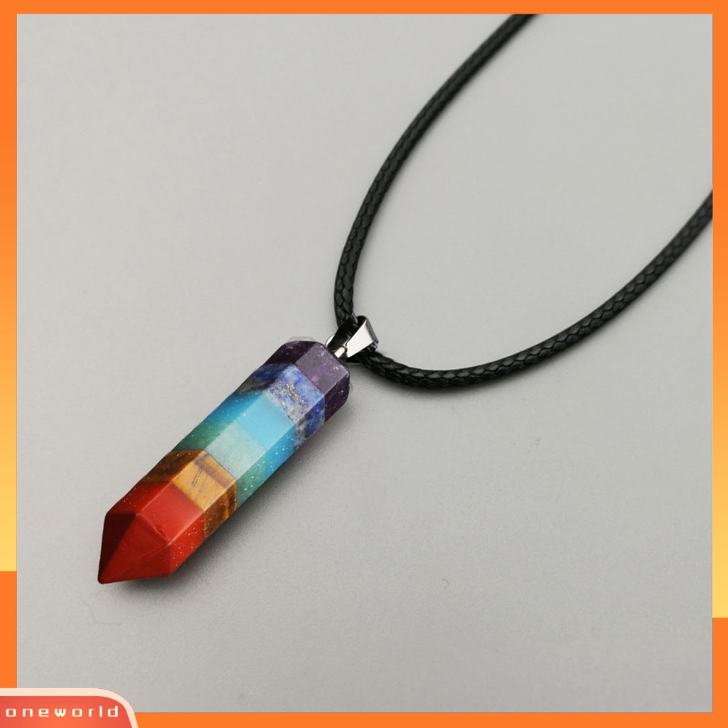 [ONE] Unisex Kalung Multicolor Batu Imitasi Liontin Perhiasan Tahan Lama Fashion Penampilan Liontin Kalung Perhiasan Hadiah