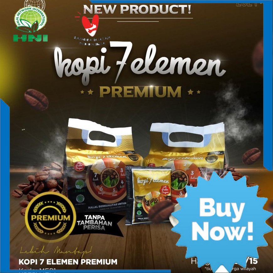 HNI HPAI - Kopi 7 Elemen Premium Qusthul Hindi Minuman Kopi Robusta Kopi Herbal Kopi Sultan Antioxid