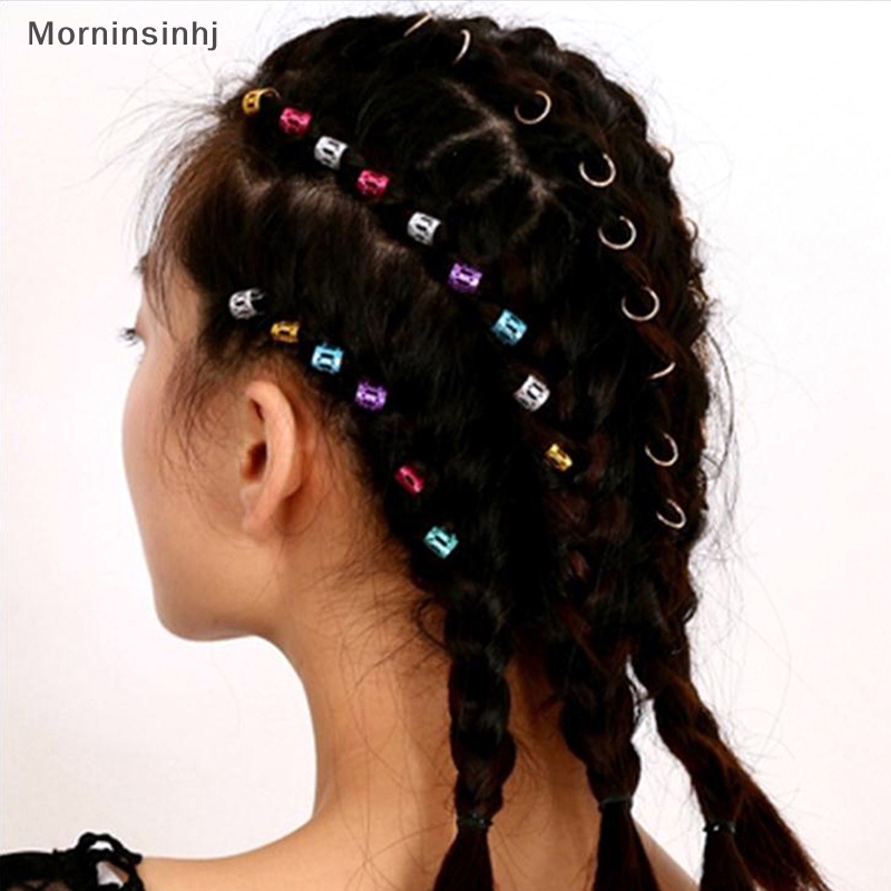 Mornin 100pcs Manik-Manik Cincin Kepang Rambut Gimbal Manset Untuk Perhiasan Ekstensi Rambut Fishion id