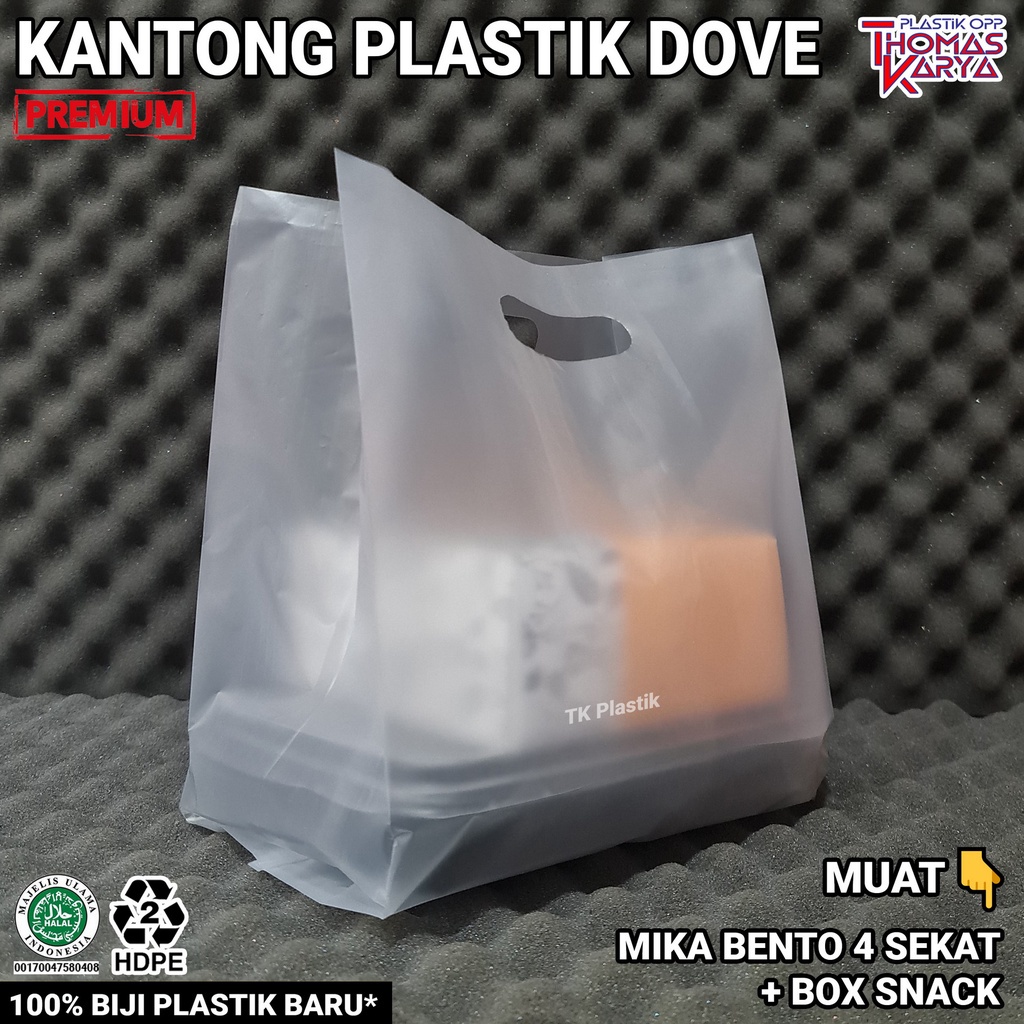 Kantong Plastik Mika Bento Sekat 4 Isi 50 Tas HD Box Nasi Ulang Tahun Hajatan