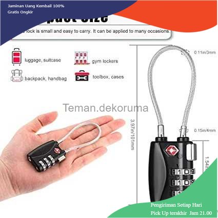 TD - DPR CoolCell Gembok Koper Angka 3 Digit Suitcase Password TSA Lock - TSA-719