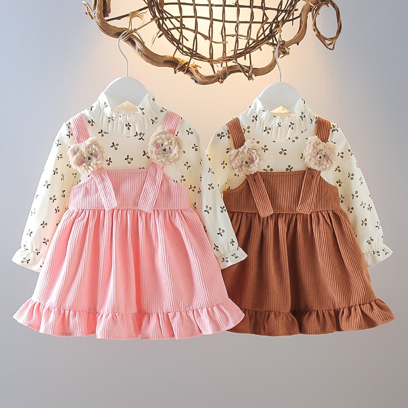 BEAR COURDORAY EBV Baju Dress Anak Perempuan Import Dress Bayi Cewek 0-6 Tahun Gaun Bayi Rok vintage