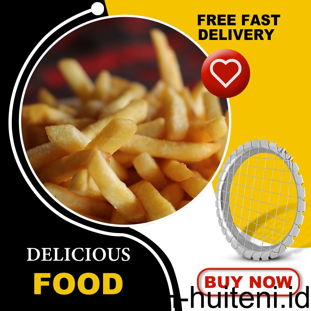 Stainless Steel Metal Vegetable Chopper Potato French Fries Chips Maker Slicer Buah Lada Salad Alat Aksesoris Rumah