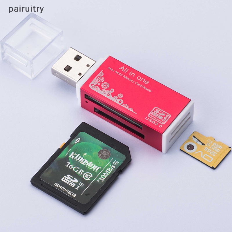 Prt 4in1 Adaptor Pembaca Kartu SD USB2.0 Slot Memory Card Readers Adapter Support Card Reader PRT