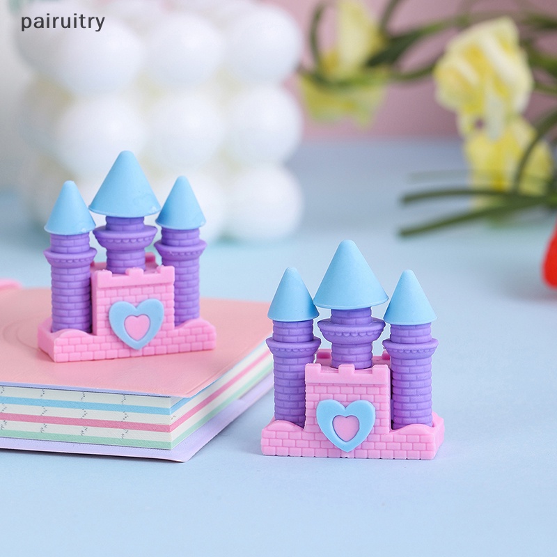 Prt 1PCS Creative Dream Castle Eraser Creative Student Wrig Drawing Rubber Pencil Eraser Lucu Perlengkapan Sekolah Alat Tulis Anak Hadiah PRT