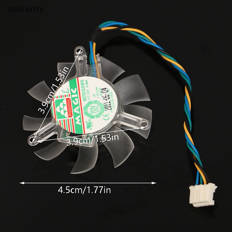 Prt 45MM Kipas Pendingin Lubang Pitch 39mm MGT5012LR-W10 4kawat Quiet Graphics Card Fan PRT