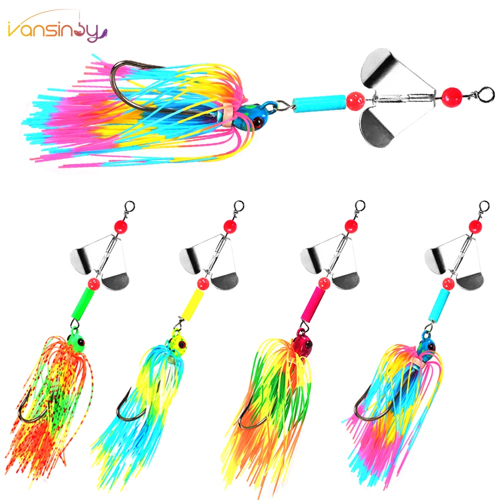 Mancing Spinnerbait Lure Bass Mancing Buzzbait Multicolor Bass Trout Salmon Metal Spinner Umpan Renang Jigs