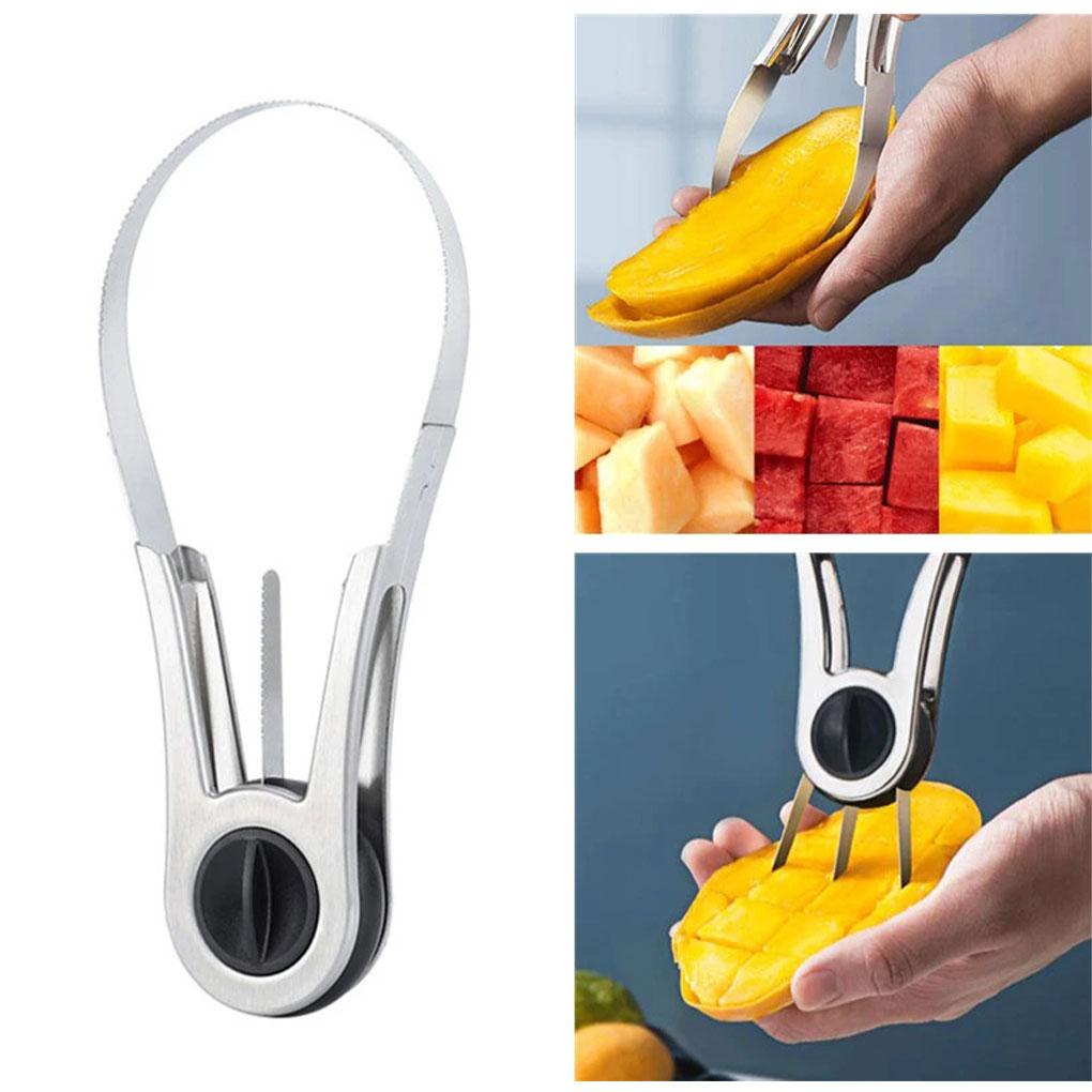 Stainless Steel Mango Splitter Avocado Slicer Pemisah Pulp Buah Sayur Melon Corers Peelers Alat Pengupas Untuk