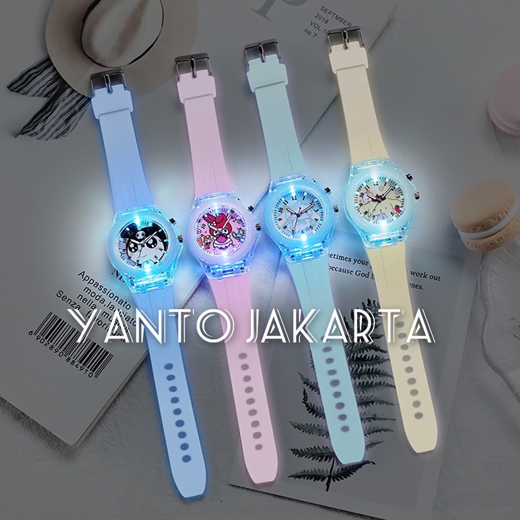 JAM TANGAN ANAK PEREMPUAN KUROMI MY MELODY LED BERCAHAYA