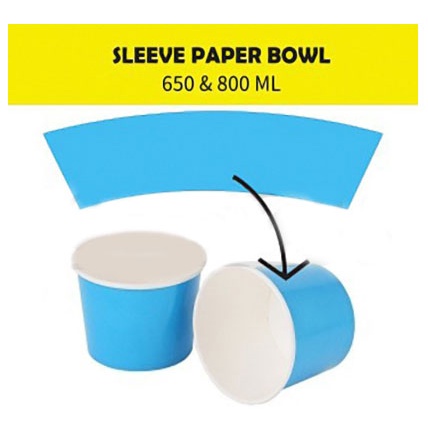 Custom Sleeve paper Bowl 800 ml - 650 ml (30 pcs)