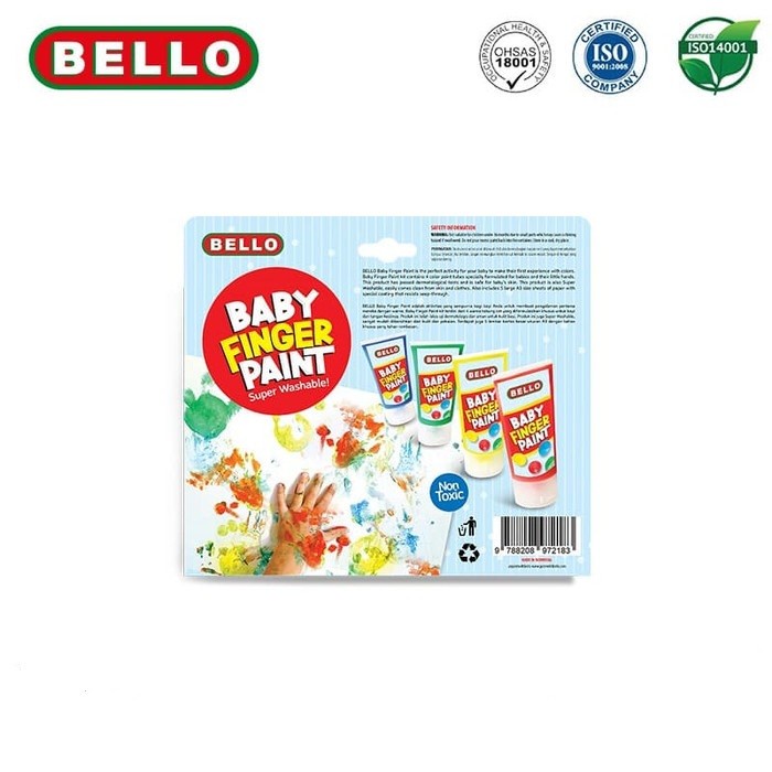 

Bello Baby Finger Paint, Super Washable 4x60 ml