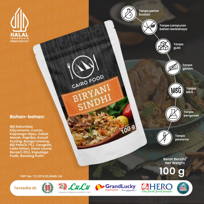 

Bisa COD Bumbu Nasi Biryani Sindhi Cairo Food - 100 gram