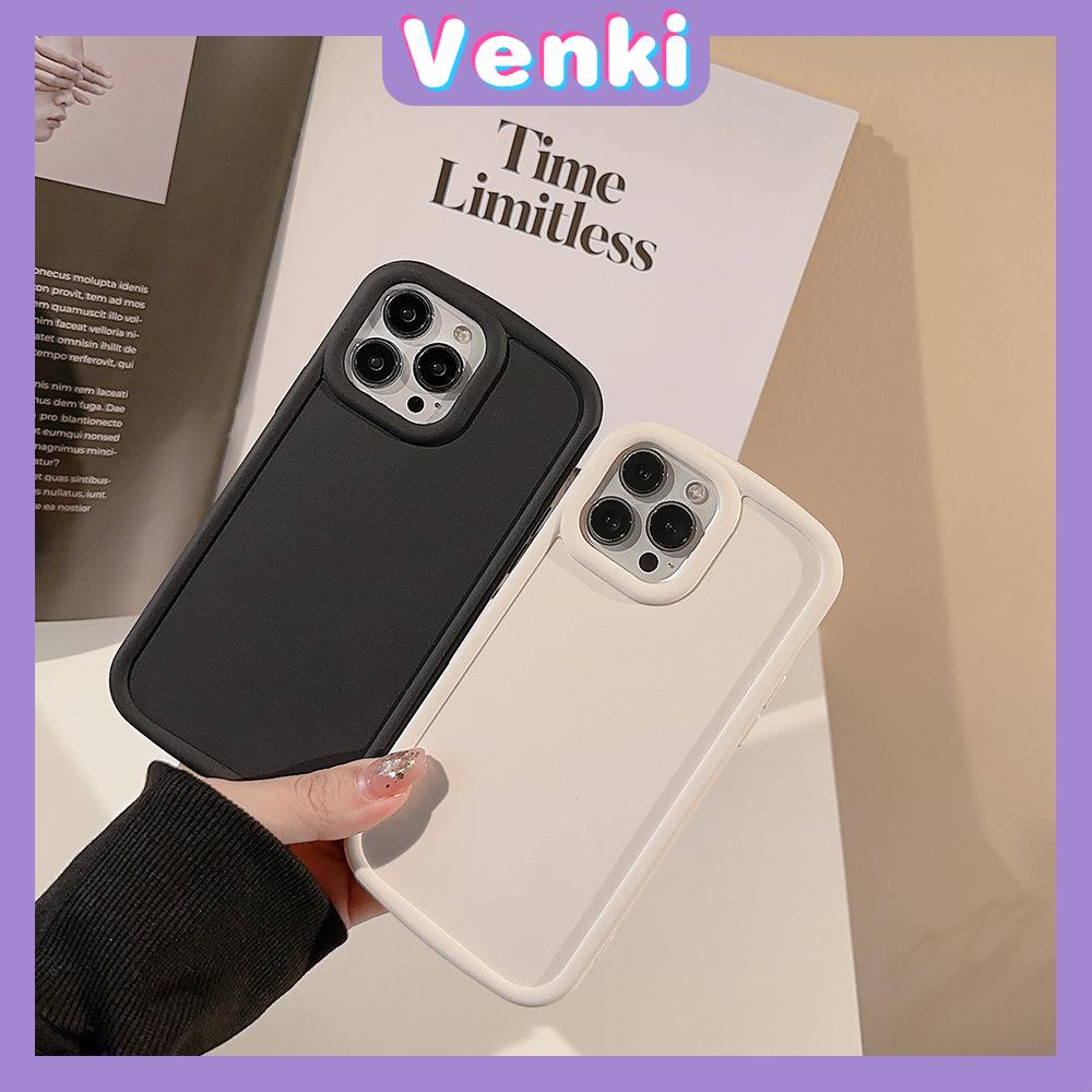 VENKI - Untuk iPhone 11 iPhone Case Kulit Matte Terasa Hitam Putih Airbag Shockproof Protection Camera Lubang Besar Kompatibel dengan iPhone 1413 Pro max 12 Pro Max xr xs max 7Plus 8Plus