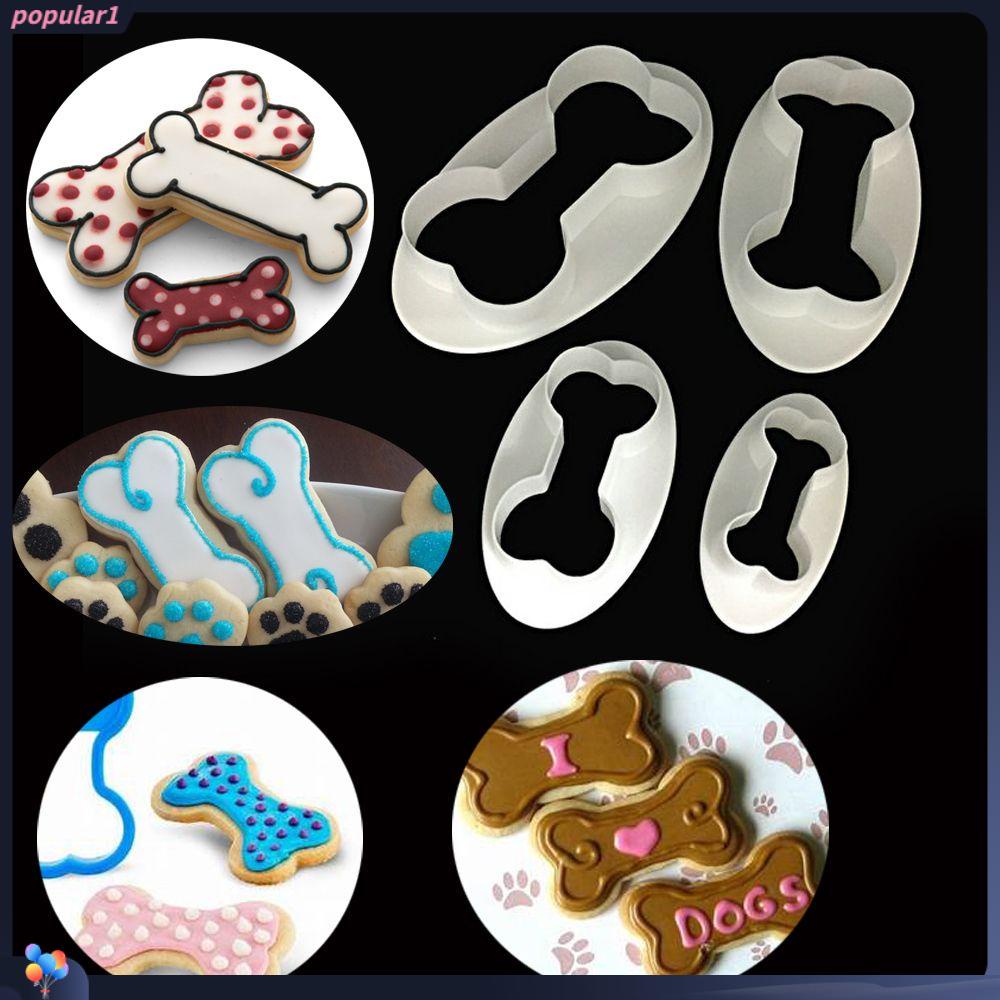 Populer 4PCS Cetakan Kue Tulang Anjing DIY Fondant Dekorasi Kue Sugarcraft Cookies Cutter